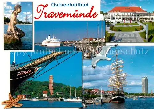 AK / Ansichtskarte Travemuende_Ostseebad Hafen Segelschiff Travemuende_Ostseebad