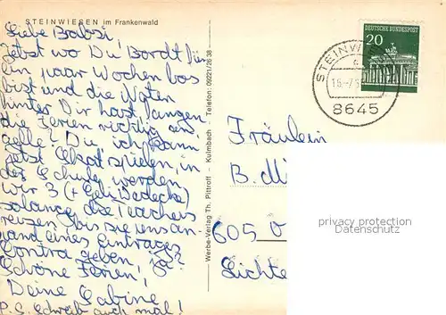 AK / Ansichtskarte Steinwiesen  Steinwiesen