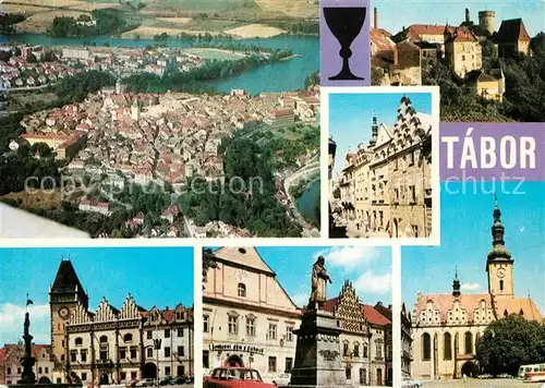AK / Ansichtskarte Tabor Fliegeraufnahme Rathaus Denkmal Kirche Tabor