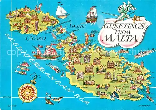 AK / Ansichtskarte Malta Panoramakarte Malta