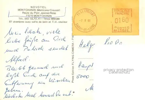 AK / Ansichtskarte Montchanin_Saone et Loire Novotel Fliegeraufnahme Montchanin Saone et Loire
