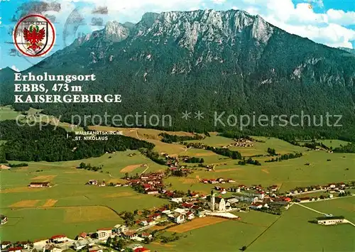 AK / Ansichtskarte Ebbs Fliegeraufnahme Kirche Kaisergebirge Ebbs