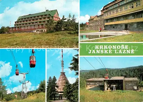 AK / Ansichtskarte Krkonose Janske Lazne Selbahn Sendeturm Sanatorium Krkonose