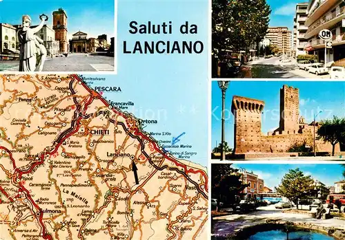 AK / Ansichtskarte Lanciano Autokarte Touring Club Italiano Burg Denkmal  Lanciano