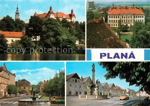 AK / Ansichtskarte Plana_Plan Schloss Denkmal Brunnen  Plana_Plan