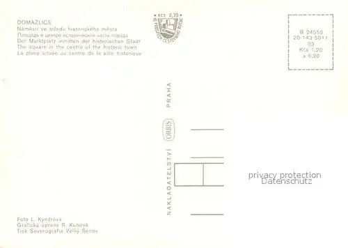 AK / Ansichtskarte Domazlice Rathaus Turm  Domazlice