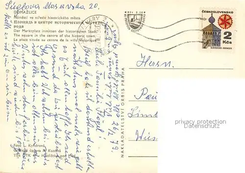 AK / Ansichtskarte Domazlice Marktplatz Turm Domazlice