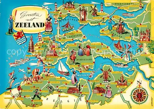 AK / Ansichtskarte Zeeland Panoramakarte Zeeland