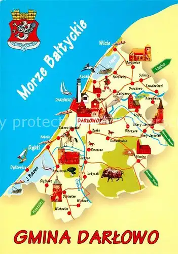 AK / Ansichtskarte Darlowo Umgebungskarte Darlowo