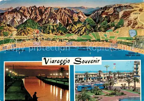 AK / Ansichtskarte Viareggio Panoramakarte Abendstimmung  viareggio