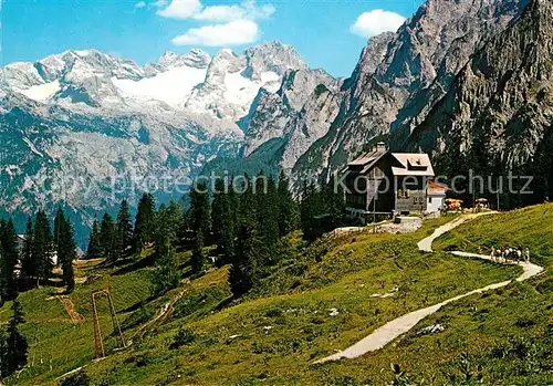 AK / Ansichtskarte Gosausee Gablonzer Huette Hoher Dachstein Bergstation Gosaukamm Gosausee