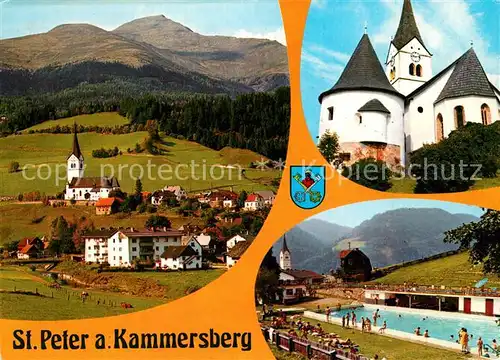 AK / Ansichtskarte Peter_Kammersberg_Sankt Kirche Schwimmbad Panorama Peter_Kammersberg_Sankt