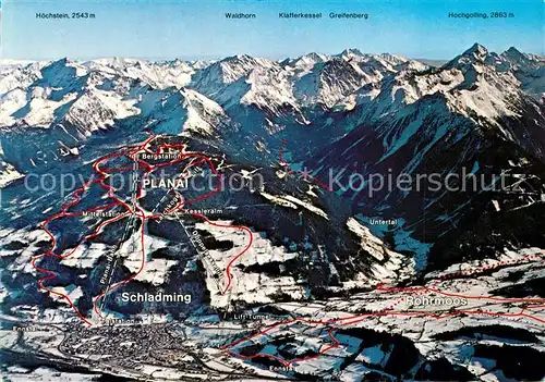 AK / Ansichtskarte Schladming_Obersteiermark Grossskiregion Dachstein Tauern Pistenplan Schladming_Obersteiermark