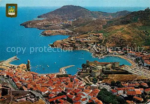 AK / Ansichtskarte Collioure Fliegeraufnahme Cap Bear Collioure