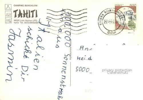 AK / Ansichtskarte Nazioni Camping Bungalow Tahiti Nazioni