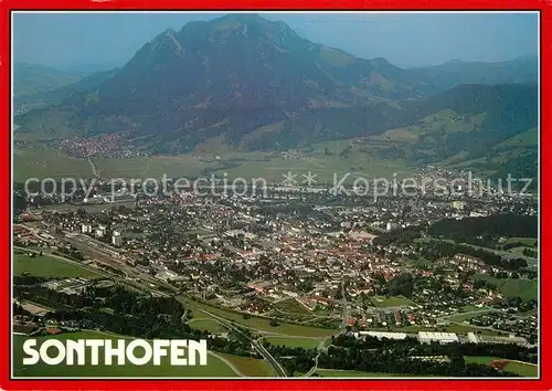 AK / Ansichtskarte Sonthofen_Oberallgaeu mit Gruenten Allgaeuer Alpen Fliegeraufnahme Sonthofen Oberallgaeu