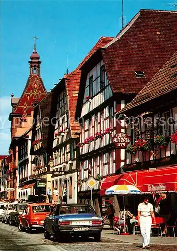 AK / Ansichtskarte Zell_Harmersbach Hauptstrasse Fachwerkhaeuser Strassencafes Zell Harmersbach