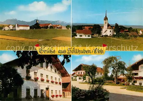 AK / Ansichtskarte Soellhuben Ortsansicht mit Kirche Gasthof Hauptstrasse Soellhuben
