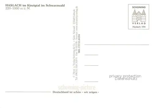 AK / Ansichtskarte Haslach_Kinzigtal Hauptstrasse Marktplatz Brunnen Kirchturm Rathaus Haslach_Kinzigtal