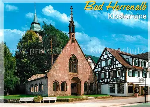 AK / Ansichtskarte Bad_Herrenalb Klosterruine Fachwerkhaus Luftkurort im Schwarzwald Bad_Herrenalb