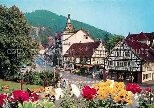 AK / Ansichtskarte Bad_Herrenalb Ortsmitte Fachwerkhaeuser Luftkurort im Schwarzwald Bad_Herrenalb