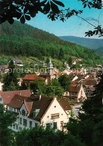 AK / Ansichtskarte Bad_Herrenalb Ortsansicht mit Kirche Luftkurort im Schwarzwald Bad_Herrenalb