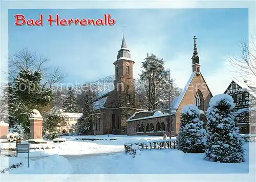 AK / Ansichtskarte Bad_Herrenalb Winterlich verschneites Kloster Klosterruine Kirche Kurort im Schwarzwald Bad_Herrenalb