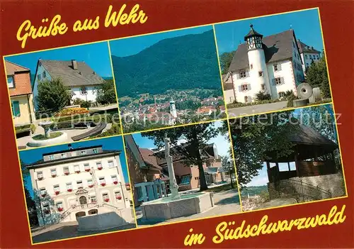 AK / Ansichtskarte Wehr_Baden Teilansichten Erholungsort im Schwarzwald Brunnen Pavillon Wehr_Baden