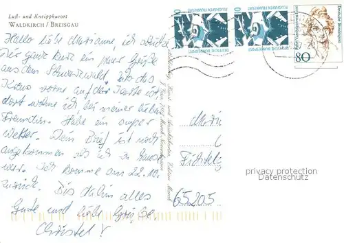 AK / Ansichtskarte Waldkirch_Breisgau Ortsansicht mit Kirche Luftkurort im Schwarzwald Waldkirch Breisgau