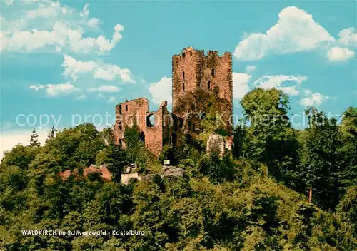 AK / Ansichtskarte Waldkirch_Breisgau Kastelburg Burgruine im Schwarzwald Waldkirch Breisgau