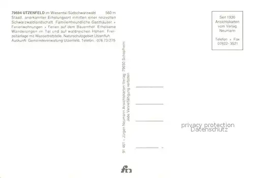 AK / Ansichtskarte Utzenfeld_Schwarzwald Knoepflesbrunnen Reiterhof Kirche Kuehe Hauptstrasse Schwarzwaldhaeuser Utzenfeld Schwarzwald