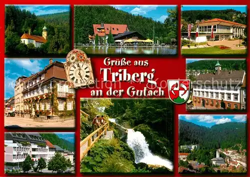 AK / Ansichtskarte Triberg_Schwarzwald Wallfahrtskirche Kurhaus Hotels Wasserfall Kuckucksuhr Triberg Schwarzwald