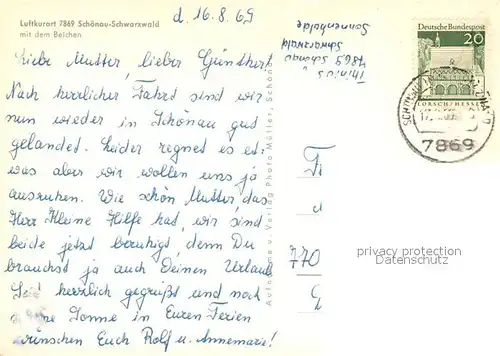 AK / Ansichtskarte Schoenau_Schwarzwald Panorama Luftkurort mit Belchen Schoenau Schwarzwald