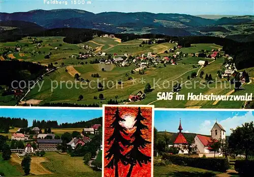 AK / Ansichtskarte Saig_Schwarzwald Panorama Blick zum Feldberg Ortsansichten Kirche Saig Schwarzwald
