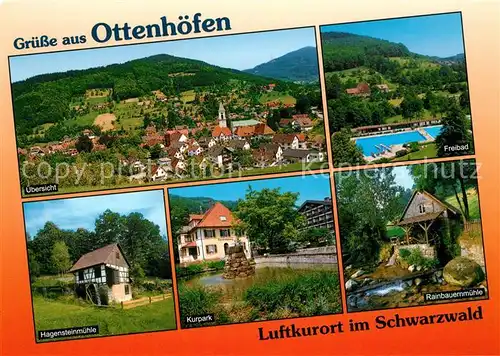 AK / Ansichtskarte Ottenhoefen_Schwarzwald Panorama Freibad Rainbauernmuehle Kurpark Hagensteinmuehle Ottenhoefen Schwarzwald