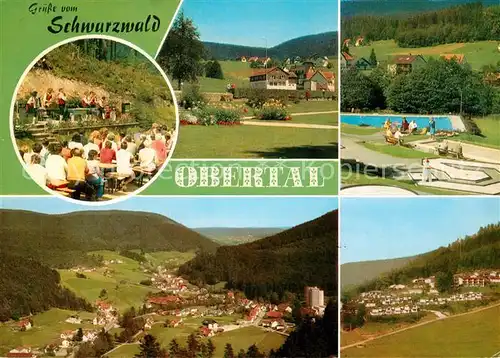 AK / Ansichtskarte Obertal_Baiersbronn Panorama Luftkurort im Schwarzwald Minigolf Fest Musikkapelle Obertal Baiersbronn