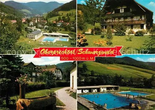AK / Ansichtskarte Oberprechtal Panorama Schwarzwaldhaus Freibad Holzbrunnen Oberprechtal