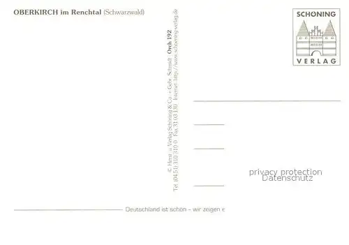 AK / Ansichtskarte Oberkirch_Baden Panorama Renchtal Burgruine Schauenburg Fachwerkhaeuser Fahnen Kirche Oberkirch_Baden