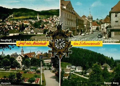 AK / Ansichtskarte Neustadt_Schwarzwald Gesamtansicht Hauptstrasse Kurpark Saiger Berg Kuckucksuhr Neustadt_Schwarzwald