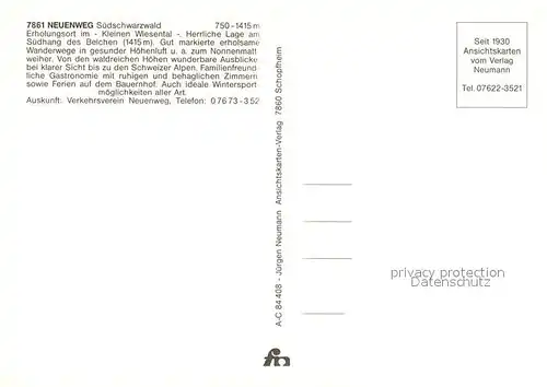 AK / Ansichtskarte Neuenweg Teilansichten Erholungsort im Schwarzwald Neuenweg