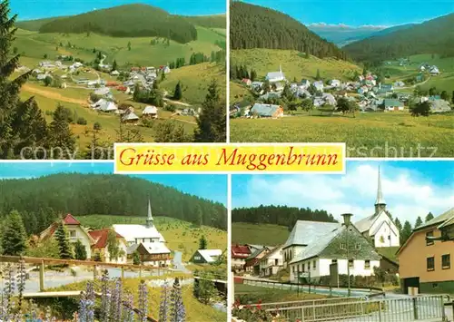 AK / Ansichtskarte Muggenbrunn Ortsansicht mit Kirche Landschaftspanorama Schwarzwald Muggenbrunn