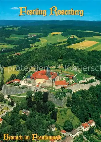 AK / Ansichtskarte Kronach_Oberfranken Festung Rosenberg Naturpark Frankenwald Fliegeraufnahme Kronach Oberfranken