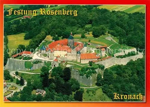 AK / Ansichtskarte Kronach_Oberfranken Festung Rosenberg Naturpark Frankenwald Fliegeraufnahme Kronach Oberfranken