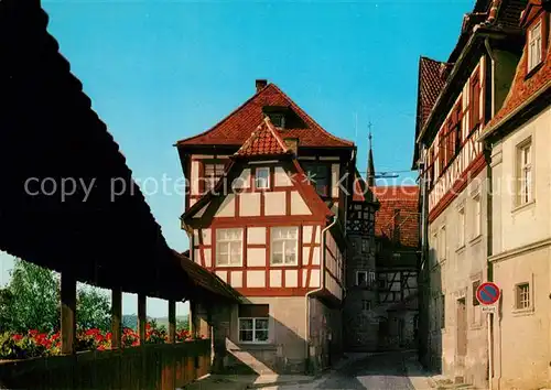 AK / Ansichtskarte Kronach_Oberfranken Wehrgang Altstadt Fachwerkhaeuser Kronach Oberfranken