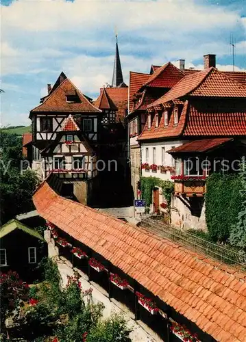 AK / Ansichtskarte Kronach_Oberfranken Wehrgang Altstadt Fachwerkhaeuser Kronach Oberfranken