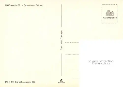 AK / Ansichtskarte Kronach_Oberfranken Brunnen am Rathaus Nachtaufnahme Kronach Oberfranken