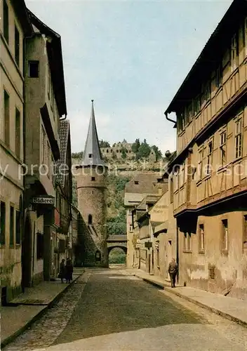 AK / Ansichtskarte Karlstadt_Main Maingasse mit Blick zur Karlsburg Karlstadt_Main