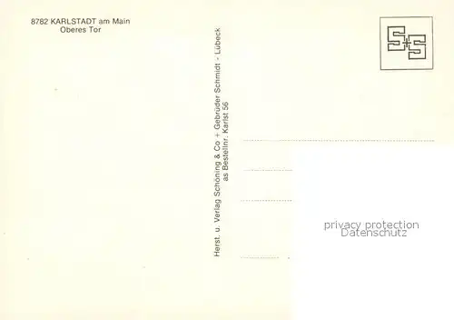 AK / Ansichtskarte Karlstadt_Main Oberes Tor Turm Karlstadt_Main