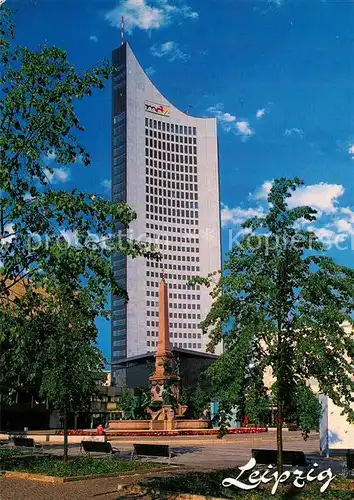 AK / Ansichtskarte Leipzig City Hochhaus Mendebrunnen Leipzig