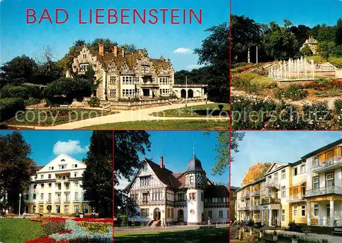 AK / Ansichtskarte Bad_Liebenstein Schloss Altenstein Rosengarten Kurhaus Postamt Haus Olga Bad_Liebenstein